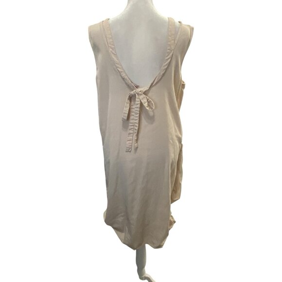 ANNARITA N Women Italian Dress Sleeveless Scoop Neck V Back Sz 6 Ivory 75-20 - Picture 2 of 16